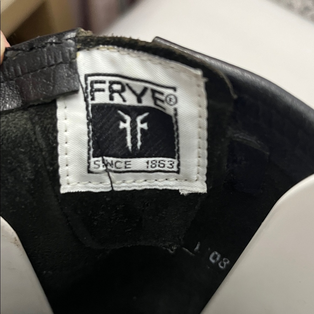 Frye Veronica Slouch Black Leather Engineer Boots Sz 7B - Picture 10 of 13